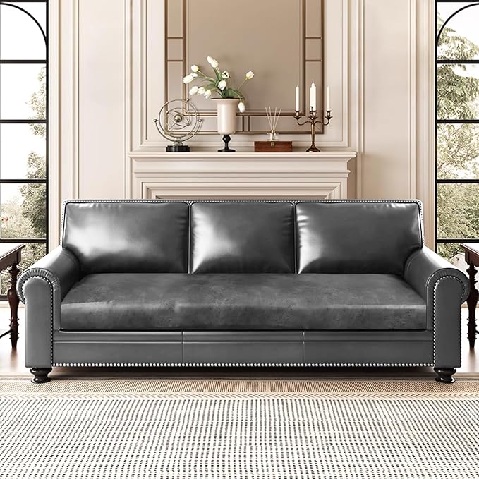 Leather Look Couch Cushion Covers Sofa Seat Slipcovers Sets Couches Furniture - Image 2