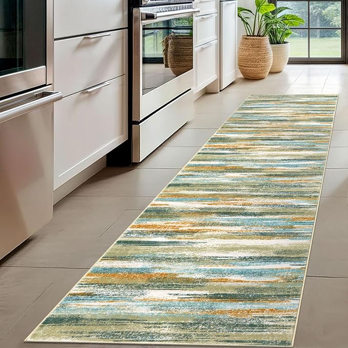 Lansny Modern Abstract Hallway Runner Rug - Image 2