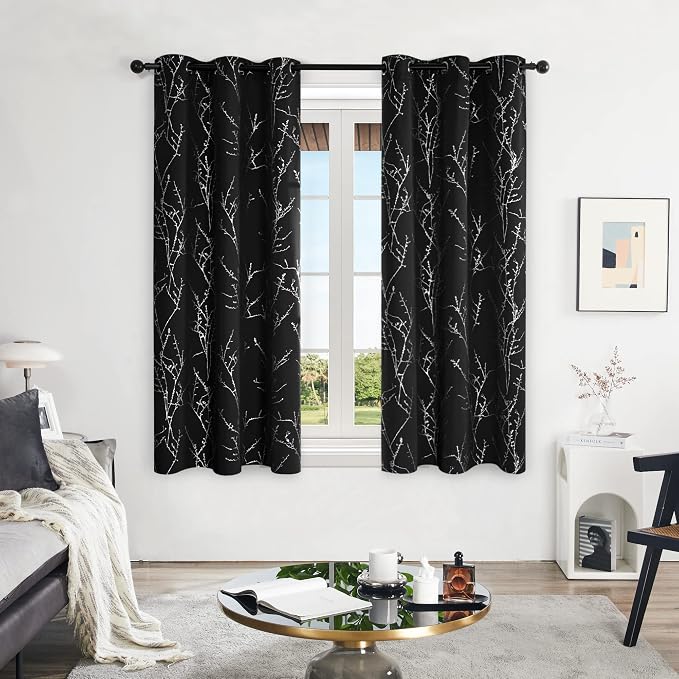 Deconovo Black Out Curtains for Kitchen, 42 x 45 Inch Length 2 Panels Set - Image 2