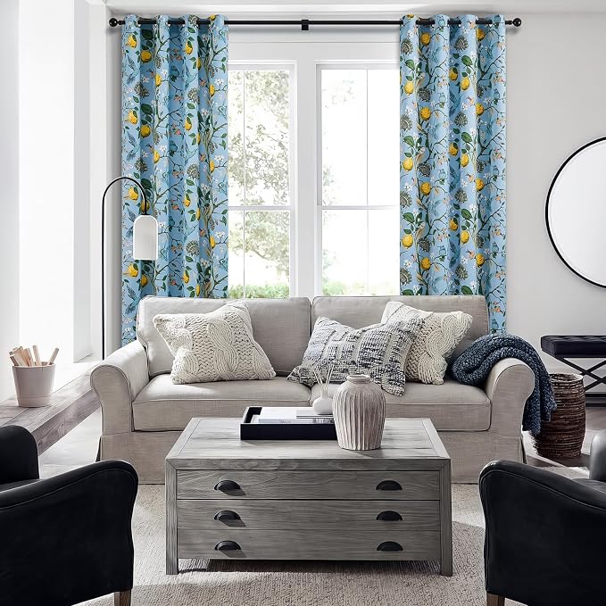 Topfinel Blue and White Patterned Aesthetic Pretty Curtains 84 Inches Long 2 - Image 5