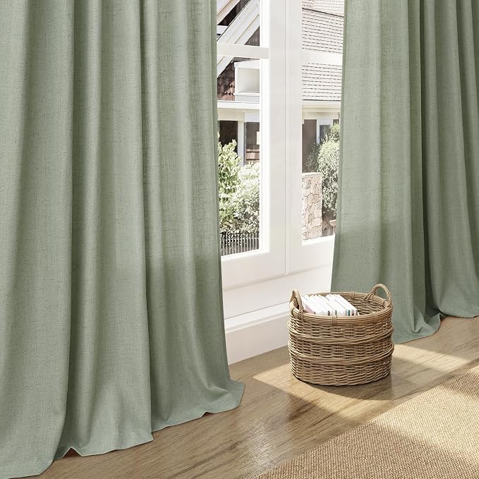 Nanspring Desert Sage Linen Curtains 108 Inches Long - Image 6