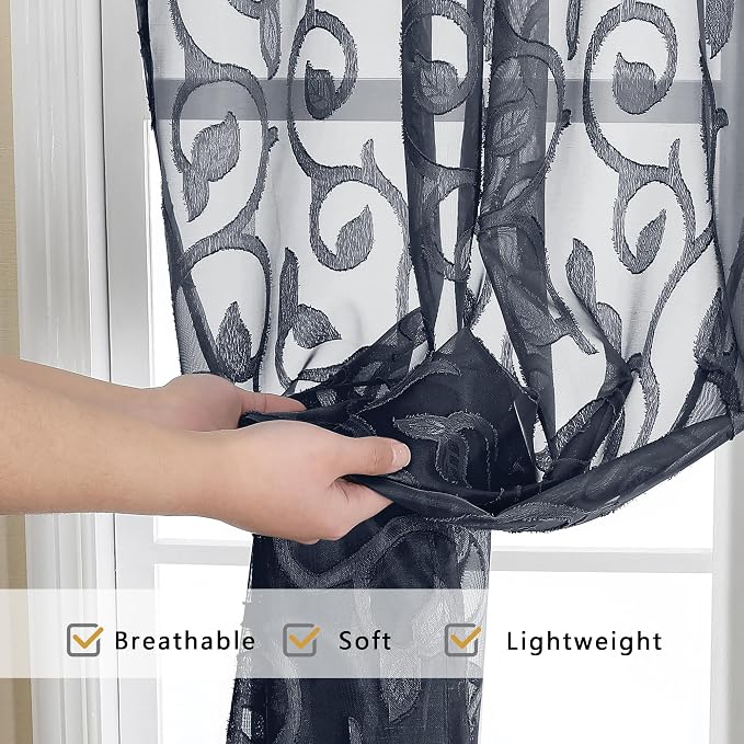 OWENIE Furman Sheer Curtains 84 inches Long - Image 5