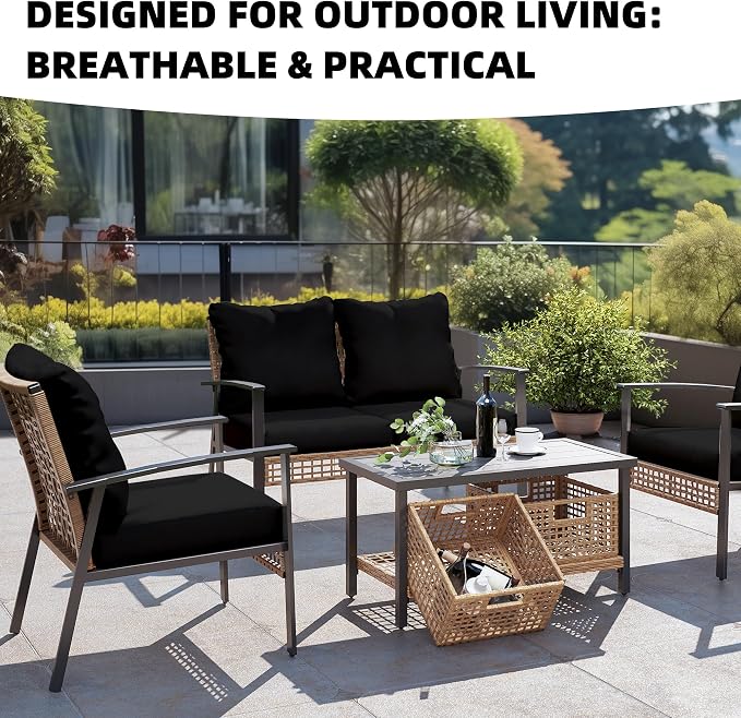 8Pcs Outdoor Cushion Covers, Patio Cushion Covers, Stretch Elastic Slipcovers - Image 4