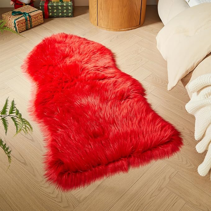 AMTOVO Faux Fur Rug, Fluffy Sheepskin Rug, Fuzzy Ultra Soft 2 x 4 ft Shag Rugs - Image 4