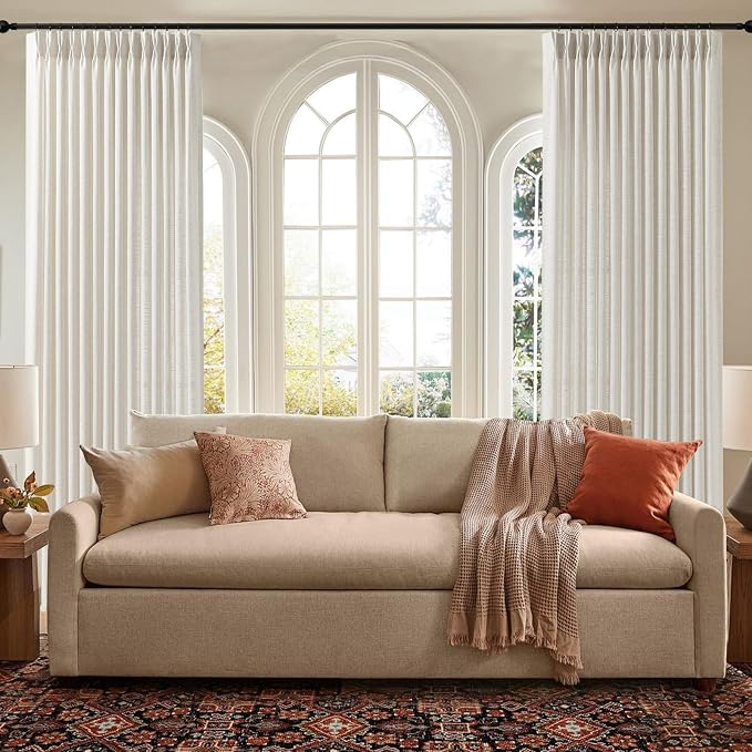 IVAPUPU Natural Extra Wide Pinch Pleated Linen Curtains - Image 7