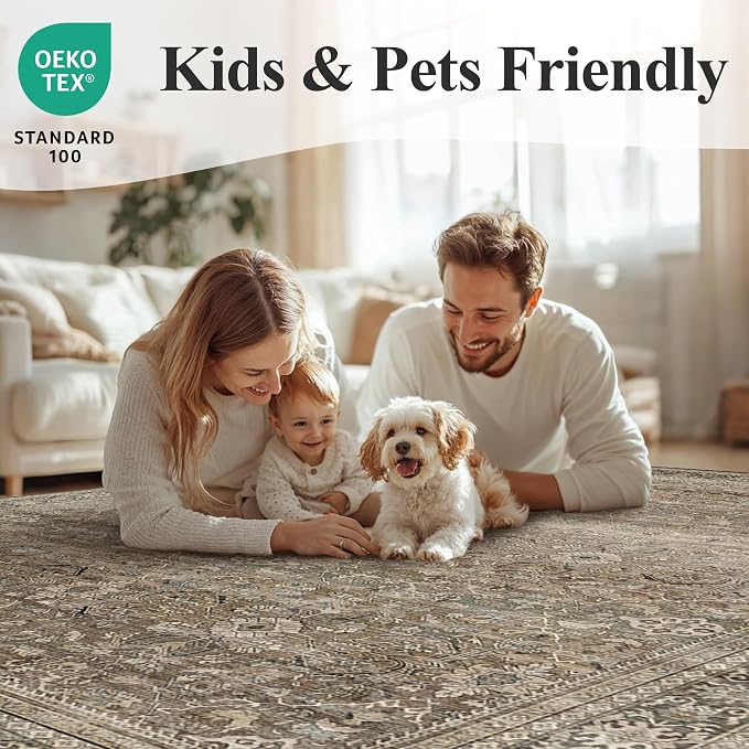 Schweek 2x5 Runner Rug Washable Non-Slip Neutral Rugs - Image 8