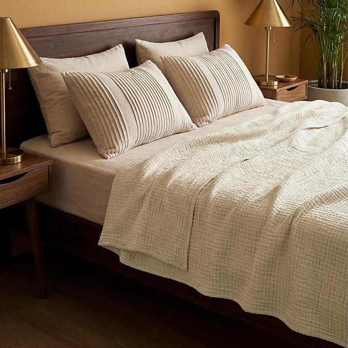 Bedsure 100% Cotton Muslin Blanket Queen Size - Image 8