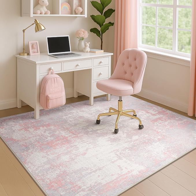 Washable Area Rugs 4'x5' Non-Slip Modern Abstract Soft - Image 3