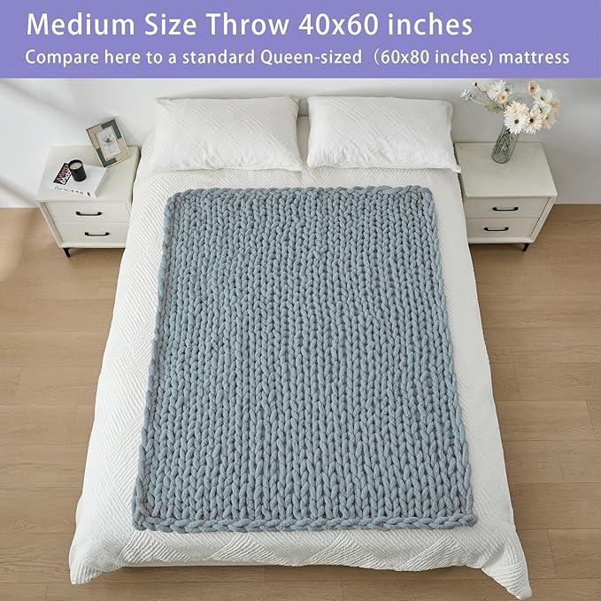Bigacogo Chunky Knit Throw Blanket - Image 5
