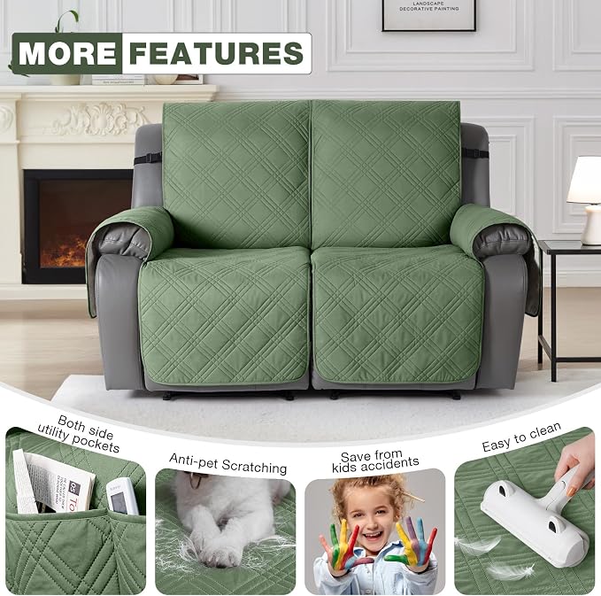 TAOCOCO 100% Waterproof Loveseat Recliner Covers 2 Seater, Split Loveseat Covers - Image 6