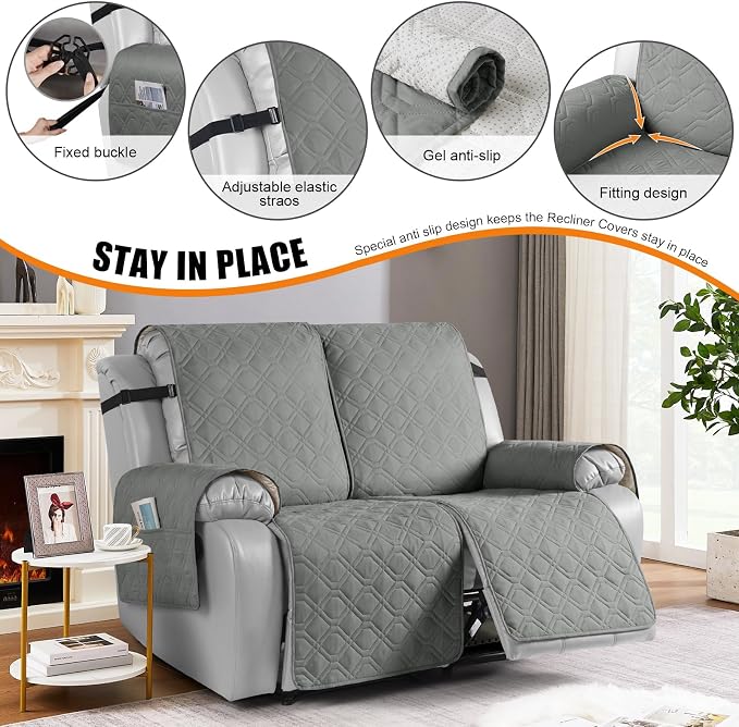 VANSOFY Waterproof Recliner Couch Covers, Sofa Covers 1-Piece Washable - Image 3
