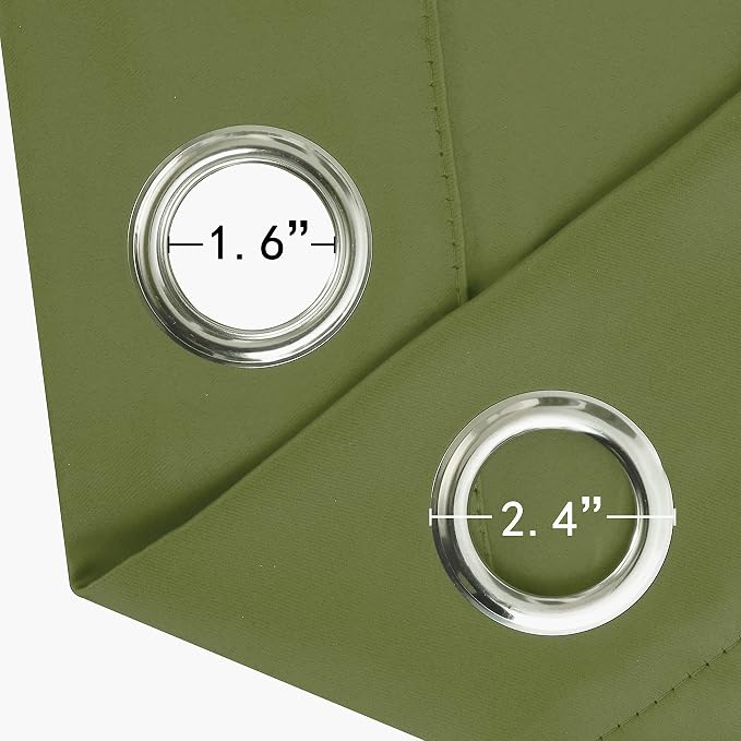 LEMOMO Olive Green Blackout Curtains 66 x 63 Inch Length/Set of 2 Curtain - Image 6