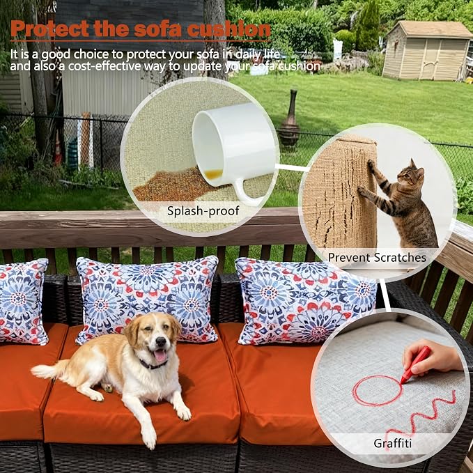 Sqodok Outdoor Cushion Covers 19x19 inch, Wicker Chair - Image 7