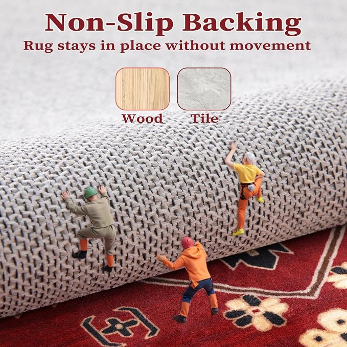 SERISSA Washable Rugs 8x10 Area Rugs, Large Non-Slip Boho Living Room Rug - Image 5