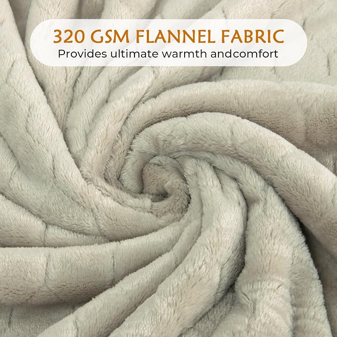 TOONOW Fleece Blanket Textured Fuzzy Plush Throw Blanket Twin Size 60" x 80" - Image 4