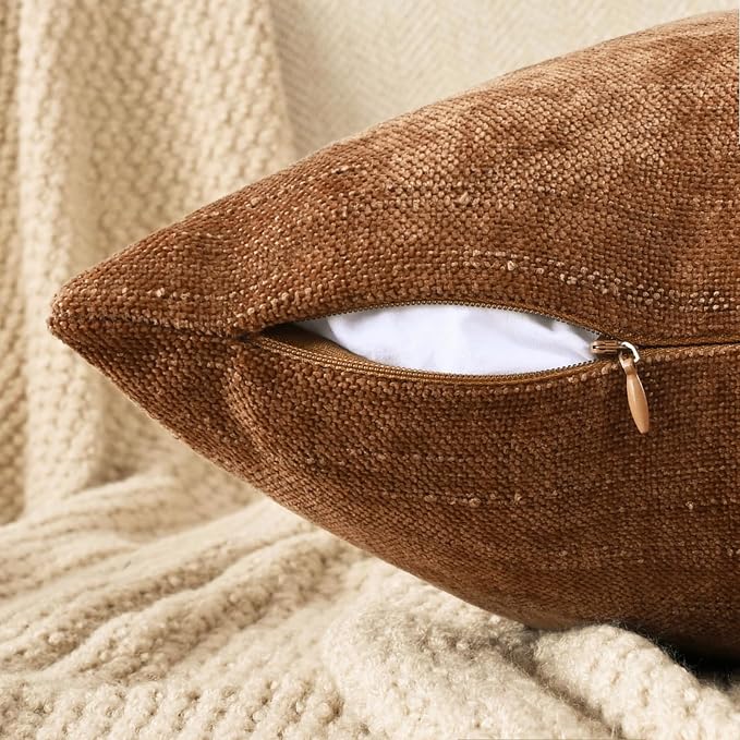 Set of 4 Soft Textured Decorative Throw Pillow Covers 20x20 Inch Cozy Farmhouse - Image 3