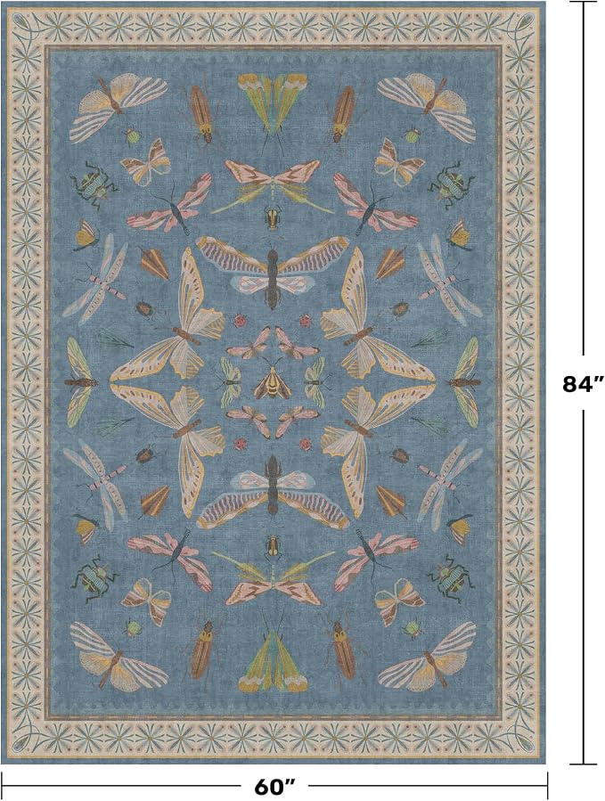 Blue Washable Kids Playroom Rug - Image 2