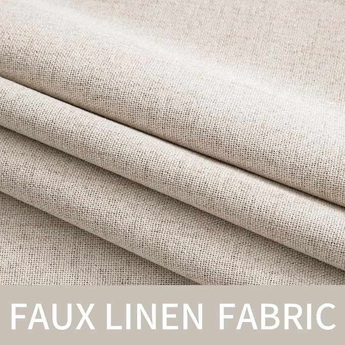 MIULEE 100% Blackout Linen Textured Curtains - Image 5
