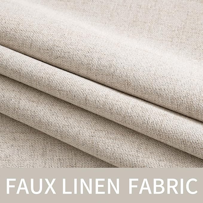 MIULEE Linen Textured Curtains Solid 100% Blackout - Image 5