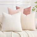 Set of 4 Soft Textured Decorative Throw Pillow Covers 20x20 Inch Cozy Farmhouse by Cozoomy