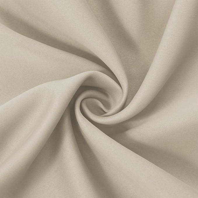 LEMOMO Blackout Curtains 66 x 84 inch/Light Beige Curtains Set of 2 - Image 6