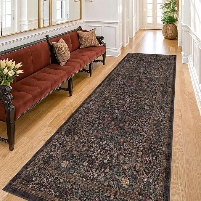 Dark Brown 2'6" x 8' Runner Rug by HazoHaus