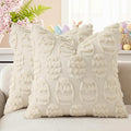 decorUhome Easter Beige Egg Pillow Covers 20x20 Inch Set of 2, Soft Plush Faux by decorUhome