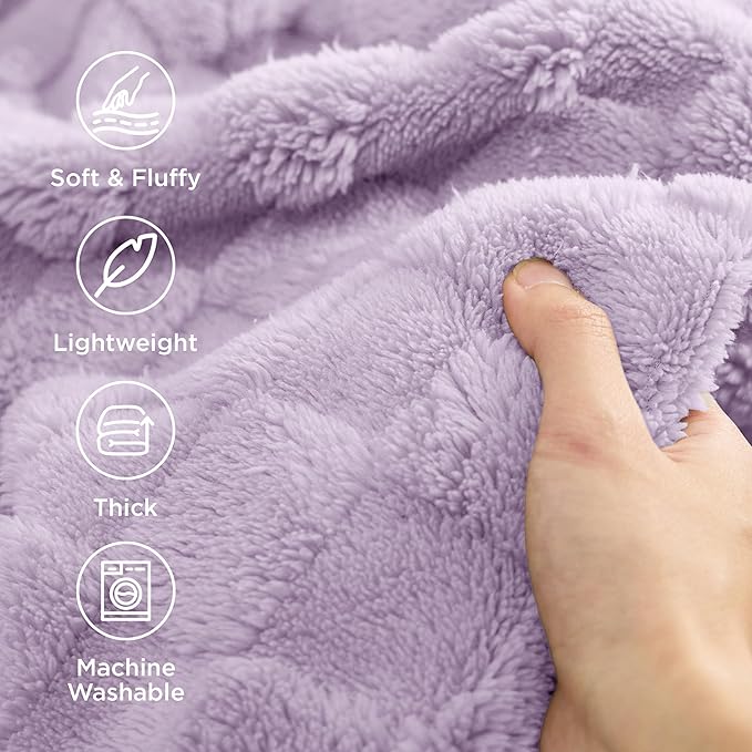 Bedsure GentleSoft Lavender Purple Throw Blanket - Image 3