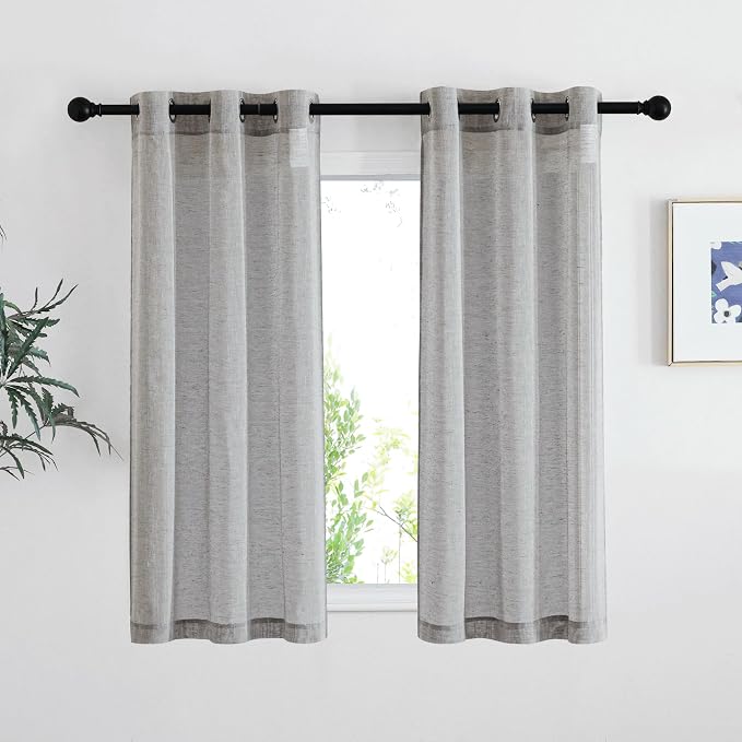 NICETOWN Charcoal Grey Linen Curtains by NICETOWN