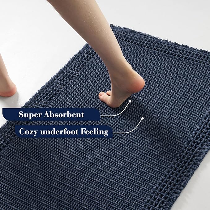 RESARE Waffle Bath Mat, Super Absorbent Non Slip, Machine Washable, Ultra Soft - Image 3