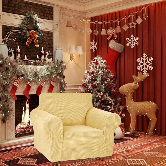 KEKUOU Stretch Single Sofa Slipcover 1 Piece Couch Sofa Cover Furniture - Image 2
