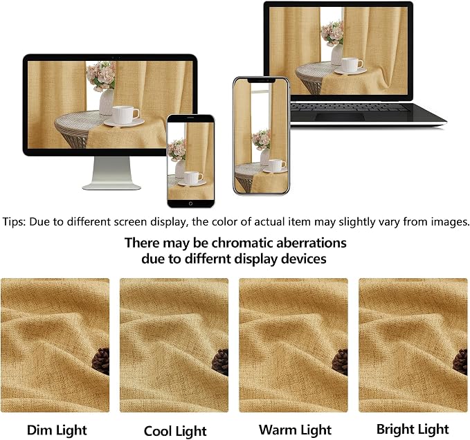 OWENIE Gold Valances for Windows 1 Pcs, Light Filtering Textured Farmhouse - Image 9
