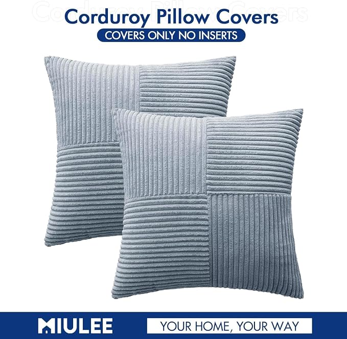 MIULEE Dustyblue Decorative Throw Pillow Covers 18x18 Inch - Image 6