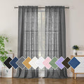 Simplebrand Grey Semi Sheer Curtains 96 Inches Long 2 Panels, Light Filtering by Simplebrand