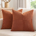 Fancy Homi 2 Packs Rust Decorative Throw Pillow Covers 16x16 Inch by Fancy+Homi
