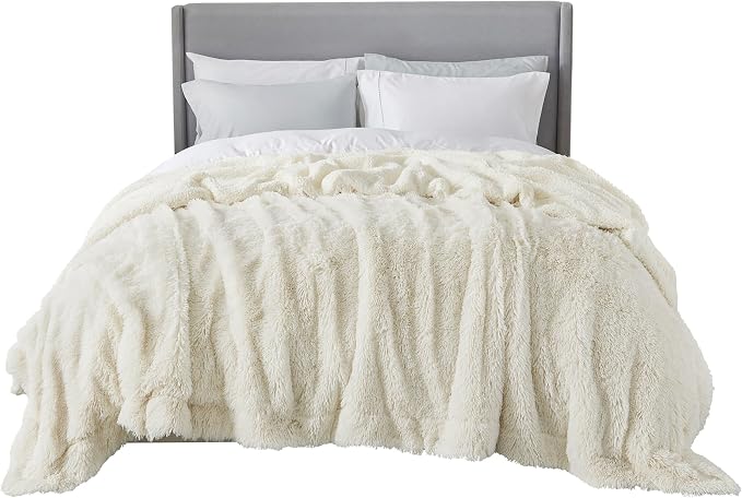Bedsure GentleSoft Fluffy Cream King Size Blanket - Image 8