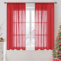 BGment Red Linen Curtains 45 Inch Length by BGment