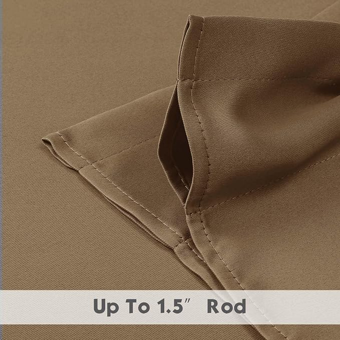 Chyhomenyc Taupe Valances for Window, Room Darkening Short Curtains for Kitchen - Image 6