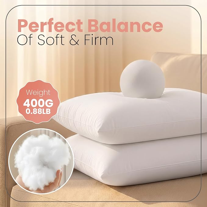 Utopia Bedding 12x20 Pillow Inserts, 2 Pack | 100% Virgin Filling, Indoor - Image 2