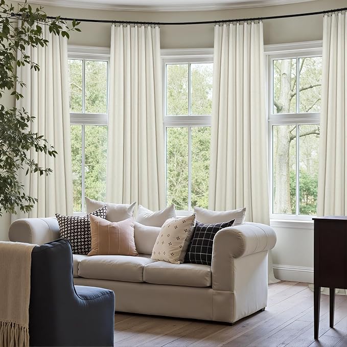 100 Inch Curtains Blackout for Bedroom Cooling Black Out Large Window Linen - Image 6
