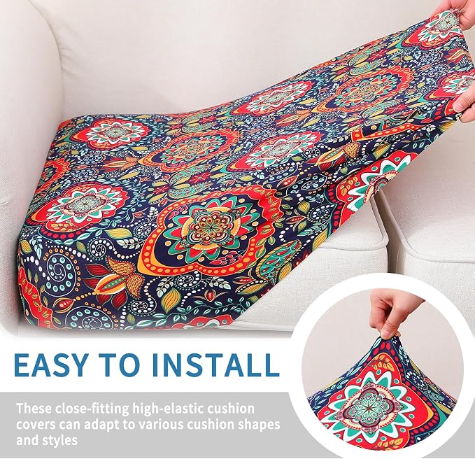 hyha Printed Couch Cushion Covers, Floral Sofa Covers Washable - Image 4