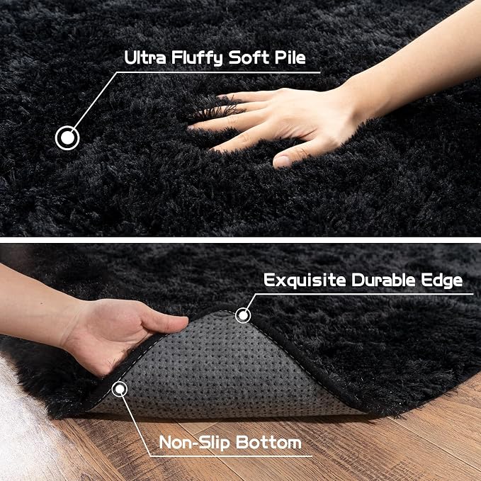 Pionblank Fluffy Runner Rugs for Bedroom 2x6, Modern Shaggy Area Rug for - Image 6