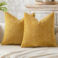 MIULEE Pack of 2 Euro Sham Pillow Covers 24x24 Inch Neutral Gold Modern Boho by MIULEE