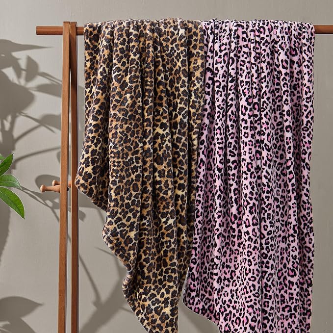 BEDELITE Fleece Blanke for Couch & Bed Pink Leopard Throw Blanket – Soft & Cozy - Image 7