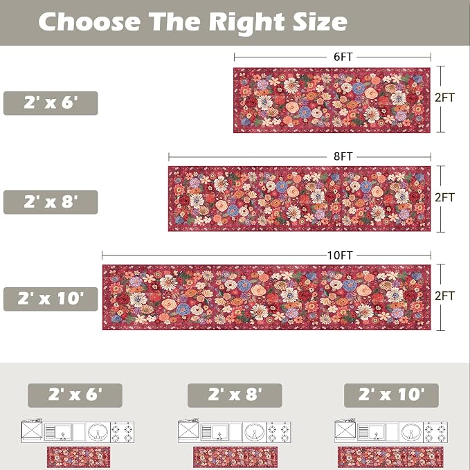 Rug for Hallways Kitchen Rug 2x6, Non Slip Washable Rugs - Image 2