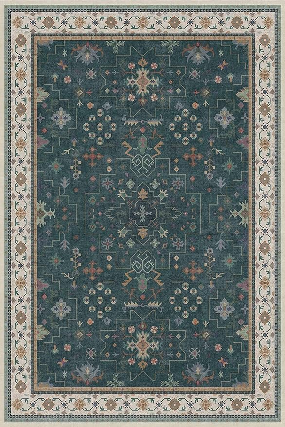 Hazo Haus Dark Green 4x6 Living Room Rug - Image 2