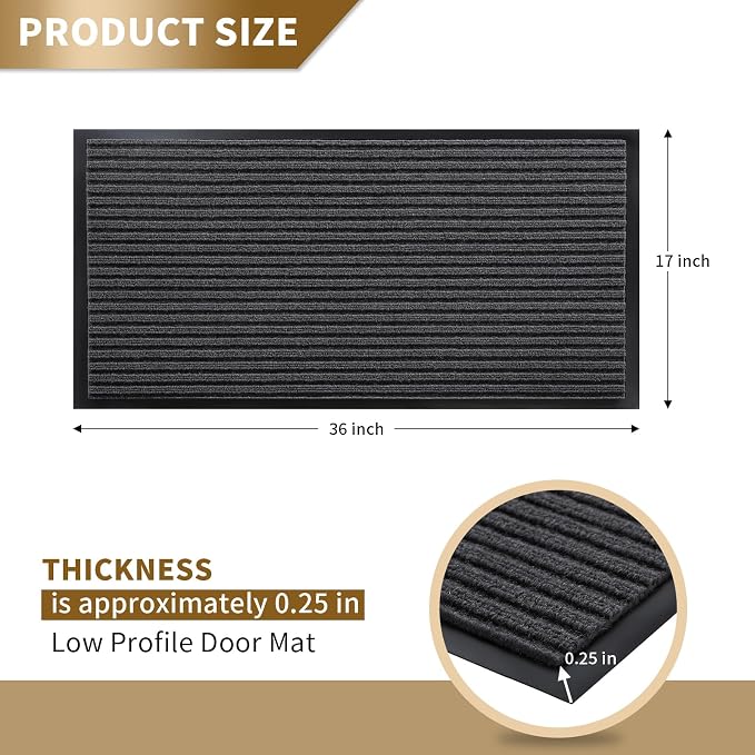 Yimobra Front Door Mat Outdoor Indoor Entrance, 100% Waterproof All-Season All - Image 2