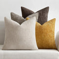 MIULEE Decorative Chenille Fall Pillow Covers Gold Brown 16x16 Pack of 4 | by MIULEE