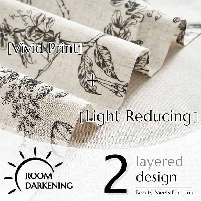 jinchan Floral Curtain Valance for Windows 16 Inch Linen Valance for Kitchen - Image 5