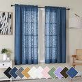 Simplebrand Dusty Blue Semi Sheer Curtains 63 Inch Length 2 Panels, Light by Simplebrand